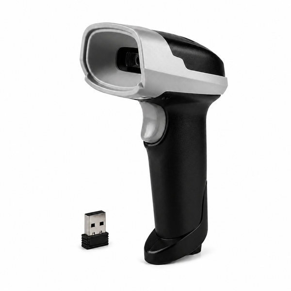 AL BASEET BAS-133W Wireless Barcode & QR Code Scanner — 2.4GHz, Color-Sensitive, Handheld, for POS / Warehouse / Retail