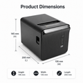 طابعة إيصالات حرارية عالية السرعة AL BASEET BAS-376 بحجم 80x80 مع اتصال USB وبلوتوث