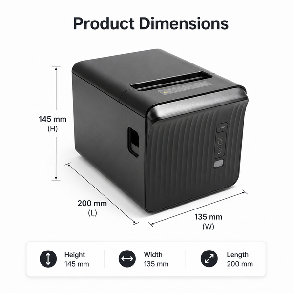 AL BASEET BAS-376 High-Speed 80x80 Thermal Receipt Printer with USB & Bluetooth Connectivity