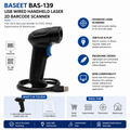 AL BASEET BAS-139 Wired 1D/2D Barcode Scanner – High-Speed USB Barcode & QR Code Reader for POS, Retail & Warehouse