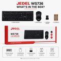 JEDEL WS736 Wireless Keyboard and Mouse Combo for Office & Home Use
