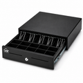 Heavy-Duty POS Cash Drawer – 5 Bill & 5 Coin Compartments, Secure Lock, Black Metal