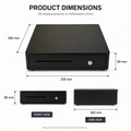 AL BASEET Cash Drawer Register – 4 Bill Compartments, Automatic Open, POS System Compatible BAS-330