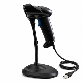 BASEET Wired Handheld Barcode Scanner with Stand, USB 1D/2D QR Code Reader for POS Retail Warehouse BAS-6710