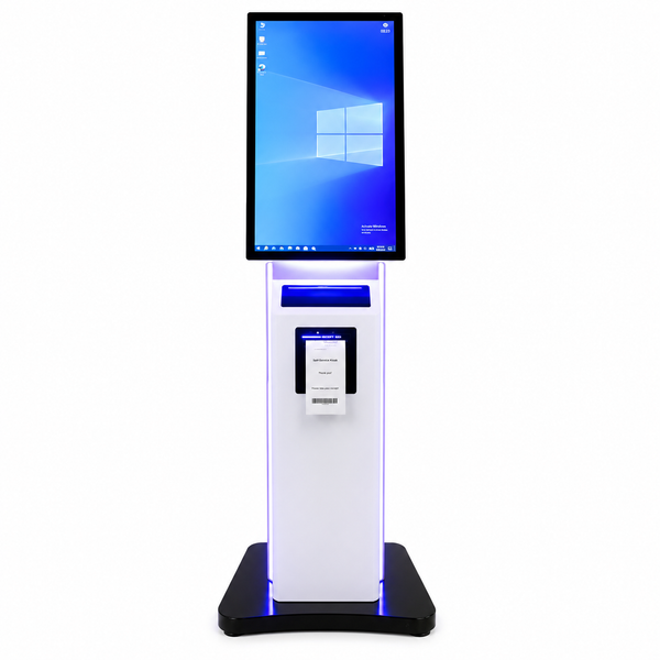 AL BASEET SW238 Interactive Self-Service Kiosk with Touch Screen & Built-in Receipt Printer – Windows OS Digital POS Kiosk for Restaurants, Retail Stores, Ticketing & Customer Service