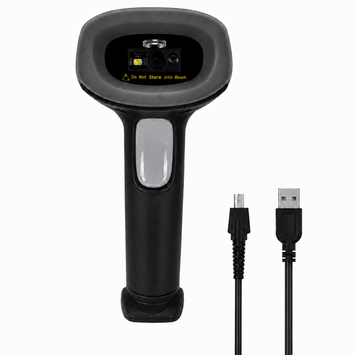 AL BASEET USB Wired Barcode Scanner with Stand – High-Speed 1D & 2D Barcode Reader for POS, Retail & Warehouse BAS-5260