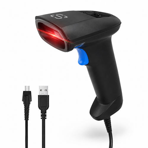 AL BASEET BAS-139 Wired 1D/2D Barcode Scanner – High-Speed USB Barcode & QR Code Reader for POS, Retail & Warehouse