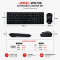 JEDEL WS736 Wireless Keyboard and Mouse Combo for Office & Home Use