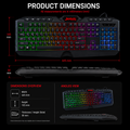JEDEL K504 Gaming Wired Keyboard RGB LED – 104 Keys Multimedia USB Gaming Keyboard with Anti-Ghosting for PC & Laptop