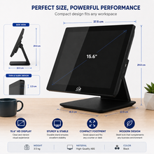 Load image into Gallery viewer, AL BASEET BAS-156R1 All-in-One POS System | Intel Core i5 4th Gen | 15.6" Touch Screen | 8GB RAM | 128GB SSD | WiFi, Bluetooth, LAN Ethernet &amp; 5 USB Ports for Retail &amp; Restaurant POS