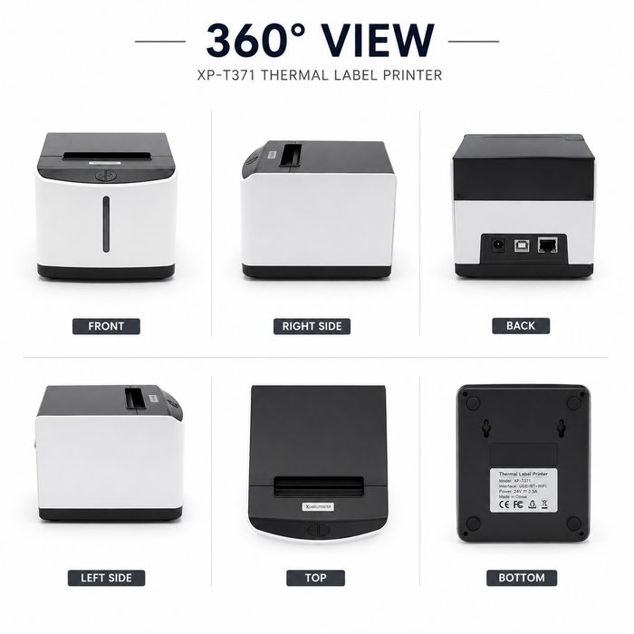 X PRINTER Wireless Thermal Shipping Label Printer with USB Bluetooth WiFi for Logistics & Warehouses XP-T371