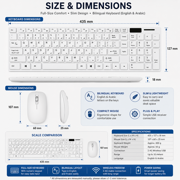 Arabic Wireless Keyboard White-K06