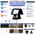 Al BASEET Dual Screen All-in-One POS System Core i5 6th Gen Baseet 15.6 Inch + 10.1 Inch | 8GB RAM | 128GB SSD | WiFi Bluetooth | LAN Ethernet | 5 USB Ports