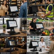 Load image into Gallery viewer, AL BASEET Dual Screen All-in-One POS System | Intel Core i5 4th Gen | 15.6" Main Display + 10.1" Customer Display | 8GB RAM | 128GB SSD | WiFi, Bluetooth, LAN Ethernet &amp; 5 USB Ports for Retail, Restaurant &amp; Supermarket