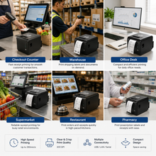 Load image into Gallery viewer, AL BASEET BAS-376 High-Speed 80x80 Thermal Receipt Printer with USB &amp; Bluetooth Connectivity