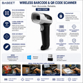 ماسح باركود وQR لاسلكي AL BASEET BAS-133W — 2.4GHz، حساس للألوان، محمول، لنقاط البيع / المستودعات / التجزئة