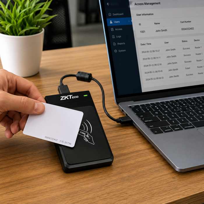 ZKTECO CR20 RFID Card Reader – Dual Frequency USB Smart Card Reader for Access Control, Attendance Systems & Secure Authentication