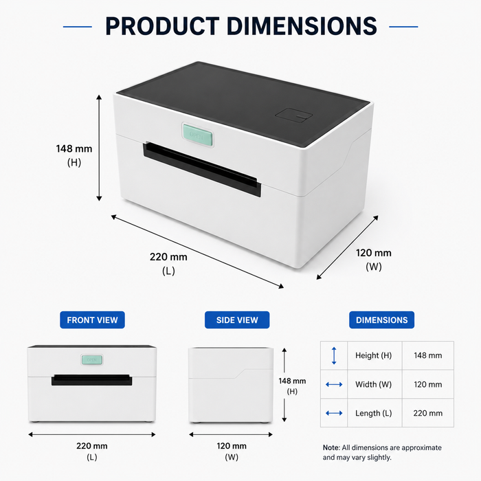110mm USB Mobile Thermal Label Printer for Shipping Labels & Stickers MAC/PC/Tablet Compatible in Stock 203dpi KR-9220