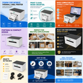 110mm USB Mobile Thermal Label Printer for Shipping Labels & Stickers MAC/PC/Tablet Compatible in Stock 203dpi KR-9220