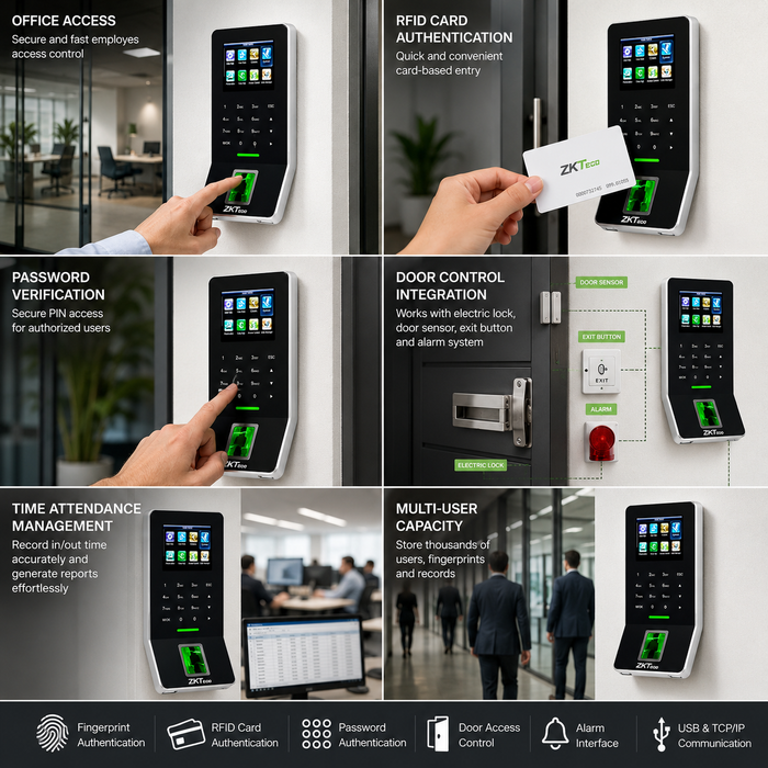 ZKTECO BioPro SA40 Fingerprint Access Control Terminal with BioID/SilkID Sensor – RFID Card, Password Authentication & Door Access Control for Offices and Businesses