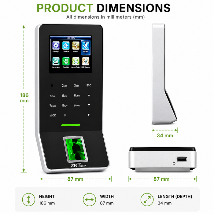 ZKTECO BioPro SA40 Fingerprint Access Control Terminal with BioID/SilkID Sensor – RFID Card, Password Authentication & Door Access Control for Offices and Businesses
